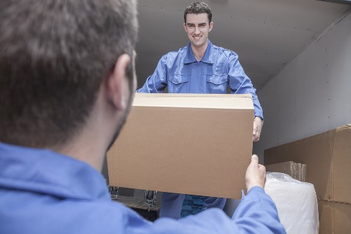 Moving van and boxes outside a Camden townhouse