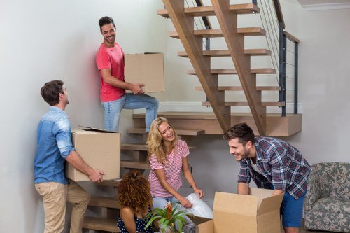 Packing boxes and furniture ready for a Camden man and van move
