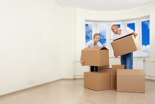 Van and mover preparing a booking for a removals service