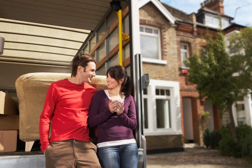 House removal team planning a move with furniture in Camden